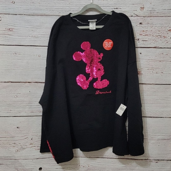 Disney Sweaters - Disney Mickey Mouse Disneyland Reverse Sequin Sweater